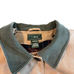 LL Bean Womens Field Barn Chore Coat Tan Corduroy Jacket Lined  XL